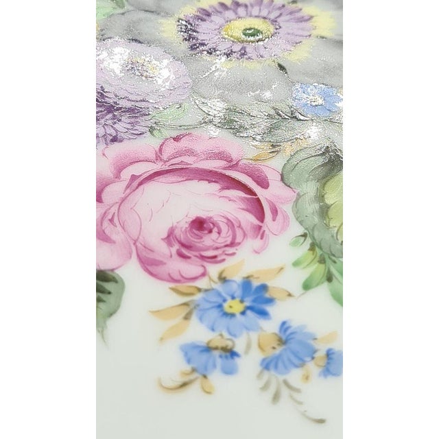 Mid-Century Porcelain Table with Hand-Painted Floral Decoration, Germany, 1970s For Sale - Image 8 of 13