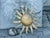 Mid 20th Century Spanish Midcentury Gilt Metal Sunburst Light Fixture with Wavy Rays For Sale - Image 11 of 12