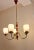 Vintage Chandelier with Brass and Cream-Colored Glass Shades, 1970s For Sale - Image 3 of 7