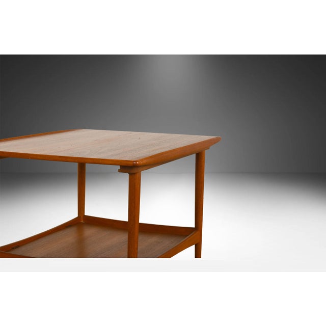 Danish Modern Teak Side Table Lower Shelf Attributed to Moreddi 1960s For Sale - Image 9 of 11