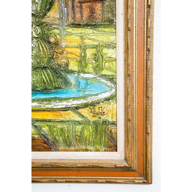 Wood Mid Century Modern Art Original Textured Painting Van Hoople Large Hillside MCM For Sale - Image 7 of 12