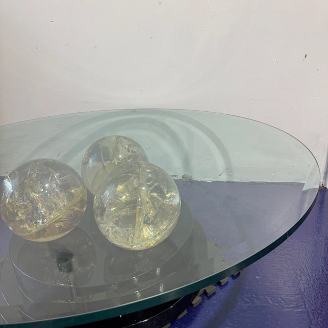 1970s Triple Spherical, Fractured Resin Coffee Table After Pierre Giraudon For Sale - Image 10 of 17