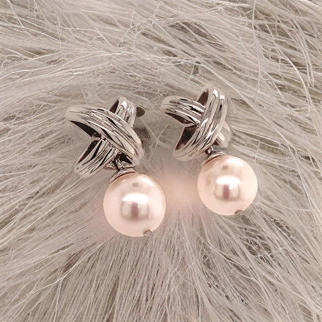 Akoya Pearl Dangle Earrings 14k Gold Certified For Sale - Image 9 of 12
