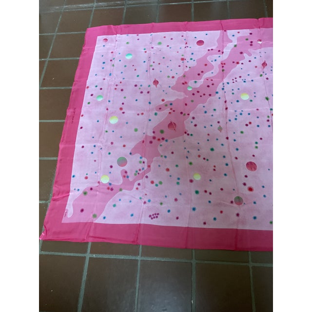 Pink 1990s Hermés La Voie Lacrée (Milky Way) Scarf For Sale - Image 8 of 12