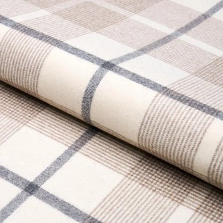 SAMPLE - Schumacher Montana Wool Plaid Fabric In Neutral For Sale