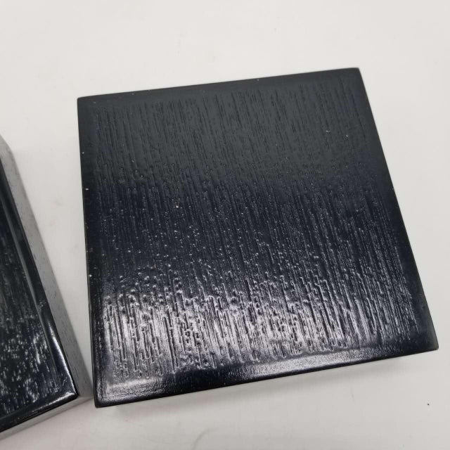 Black Vintage Japanese Three-Tier Black Lacquer Wooden Box For Sale - Image 8 of 12