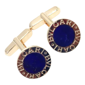Bulgari 18k Yellow Gold Lapis Lazuli Cufflinks