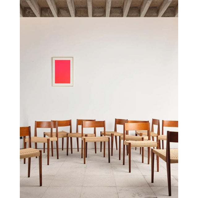 An exceptionally rare set of twelve authentic "Pia" dining chairs, designed in 1959 by Poul Cadovius and manufactured in...