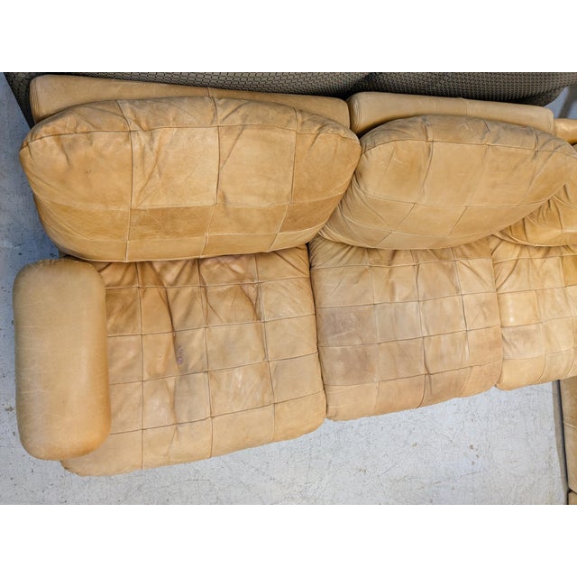 Large Vintage Modular Leather Sofa, 1960s, Set of 8 For Sale - Image 14 of 15