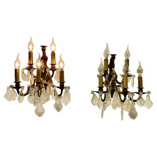 French Wall Lights in Brass, 1950, Set of 2 For Sale