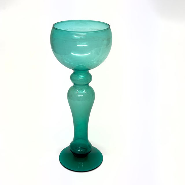 Mid-Century Modern Emerald Green Centerpiece Stemware Curation - Group of 5 For Sale - Image 3 of 11