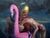 You Are Not Alone Anymore by Andreas Claussen | Oil on canvas Astronaut holding a woman on a flamingo. For Sale