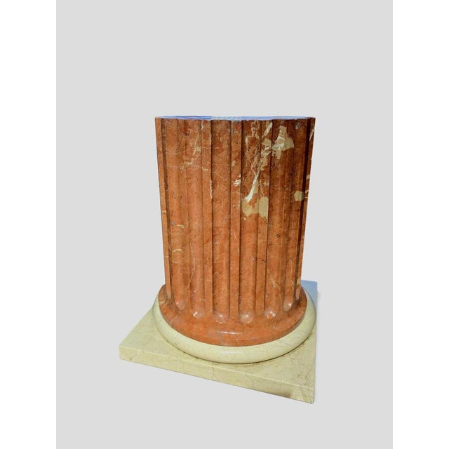 Stone Large Two-Tone Marble Pedestal Column, Italy, 1950s For Sale - Image 7 of 9