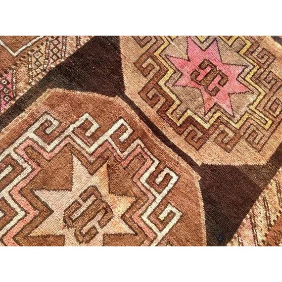 1960s Vintage Turkish Tribal Rug - 5'2" - 12'8" For Sale - Image 5 of 6