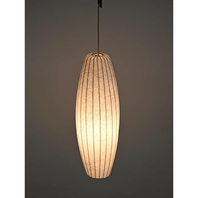 Large Mid-Century Italian Beige Cocoon Pendant attributed to Castiglioni for Hille, 1960s For Sale - Image 12 of 14