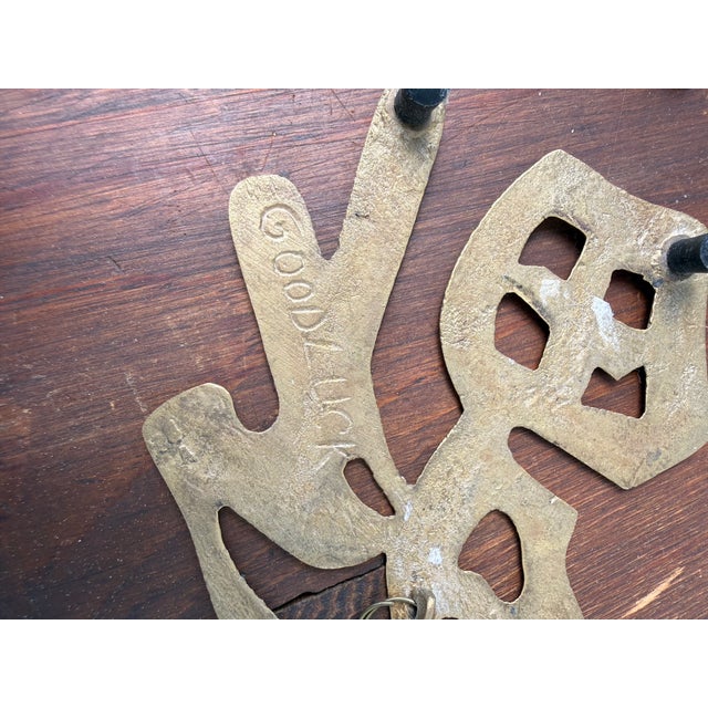 Brass Vintage Brass Chinese Characters Wall Decor- Set of Three For Sale - Image 8 of 8