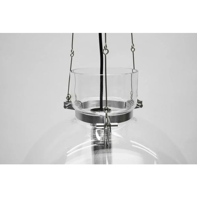 Large Mid-Century Modern Glass Pendant Lamp, 1960s For Sale - Image 9 of 12