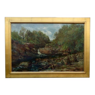 'A Rocky River' Oil Painting Sebastopol Samuel Holland (Fl.1877 - 1911) For Sale