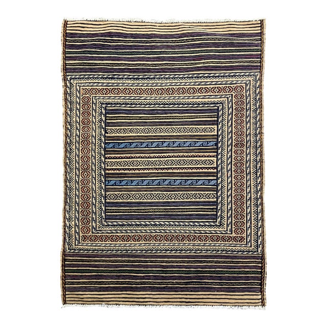 Vintage Handwoven Persian Kilim Rug 2'11" X 4'8" For Sale