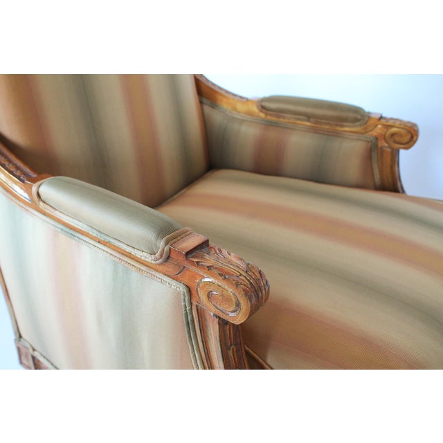 Louis XVI Style Upholstered Bergere For Sale - Image 11 of 18