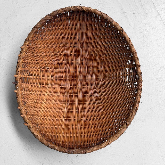 1950s Vintage Japanese Bamboo Zaru Drying Basket, 1960s For Sale - Image 5 of 10