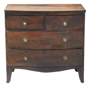 Early 19th-Century George III Mahogany Bow-Front Chest of Drawers, Uk