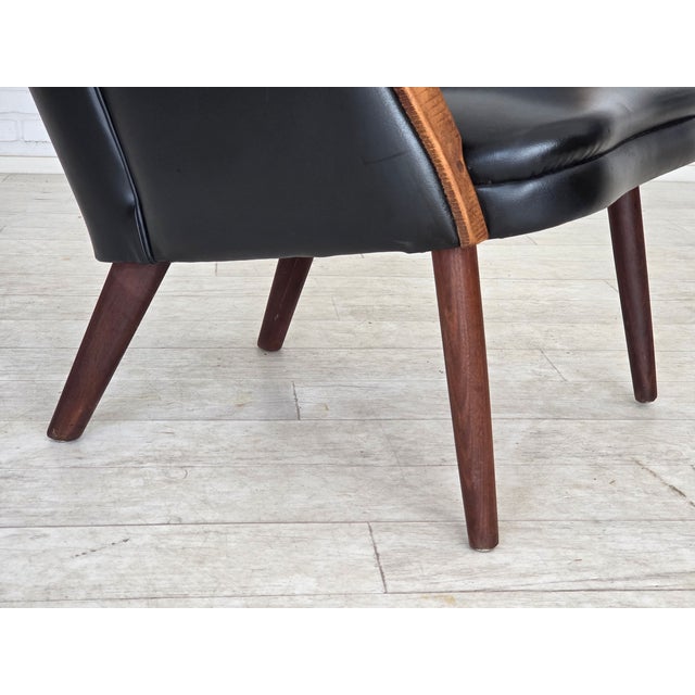 Mid-Century Modern Danish Teddy Armchair in Artificial Leather and Teak by Svend Skipper, 1970s For Sale - Image 3 of 18