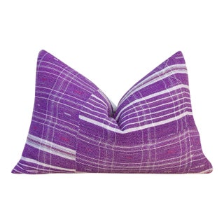 Ishani Vintage Lumbar Boho Kantha Pillow For Sale