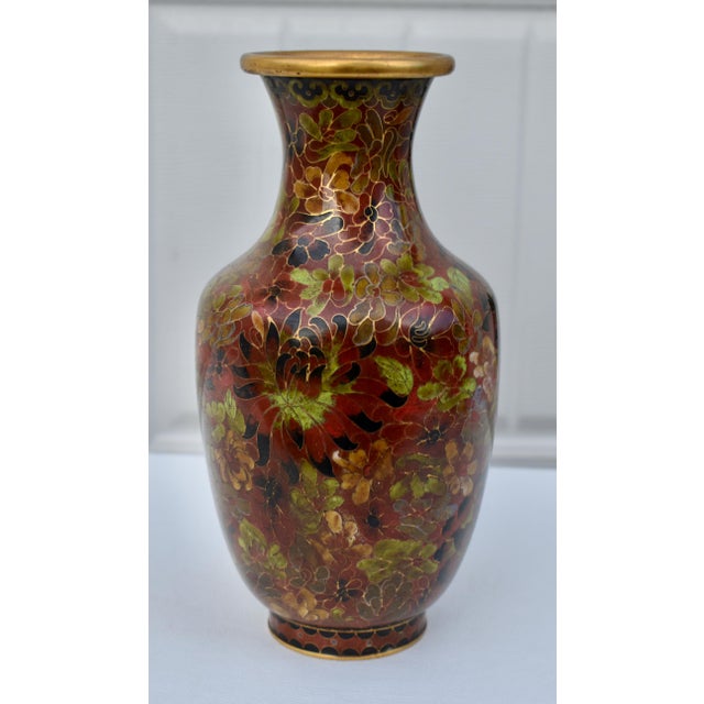 Vtg. Vintage Chinese Cloisonne Enamel Vase For Sale In Philadelphia - Image 6 of 13