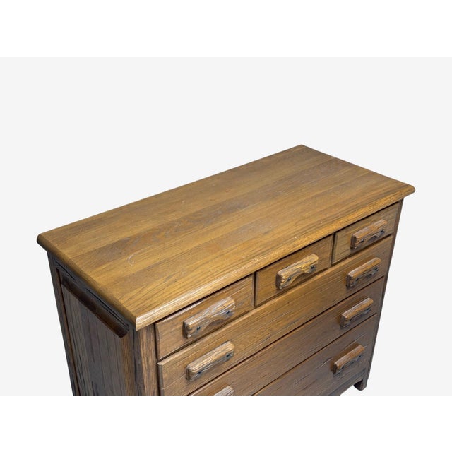 Wood A. Brandt Ranch Oak, Oak, Chest of Drawers, Usa, 1950s, 2 Pieces For Sale - Image 7 of 12