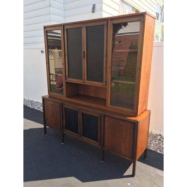 MidCentury Basic Witz Hutch With Reversible Doors Chairish