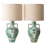 Spanish Revival Ceramic Table Lamps, 2010s, Set of 2 For Sale