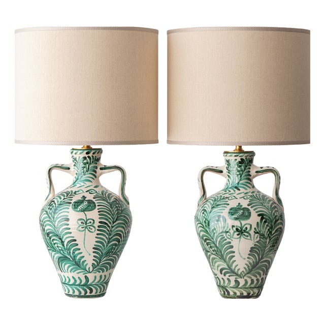 Spanish Revival Ceramic Table Lamps, 2010s, Set of 2 For Sale