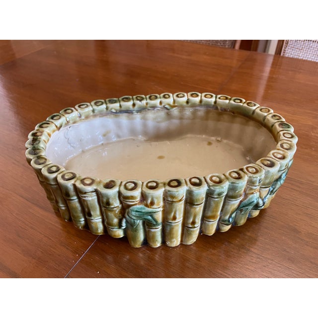 Mid 20th Century Mid-Century Bamboo Ceramic Planter For Sale - Image 5 of 10