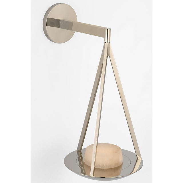 Barbara Barry for Visual Comfort Signature Divina 19" Floating Bowl Sconce in Polished Nickel with Alabaster For Sale - Image 12 of 12