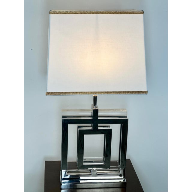 Art Deco Style Lamp in Chromed Aluminum and Altuglass, 2000s For Sale - Image 12 of 12