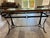 Hermès Jacques Adnet, Hermes Style Vintage Equestrian Style Forged Iron & Braided Leather Console Table With Beveled Glass Top For Sale - Image 4 of 5
