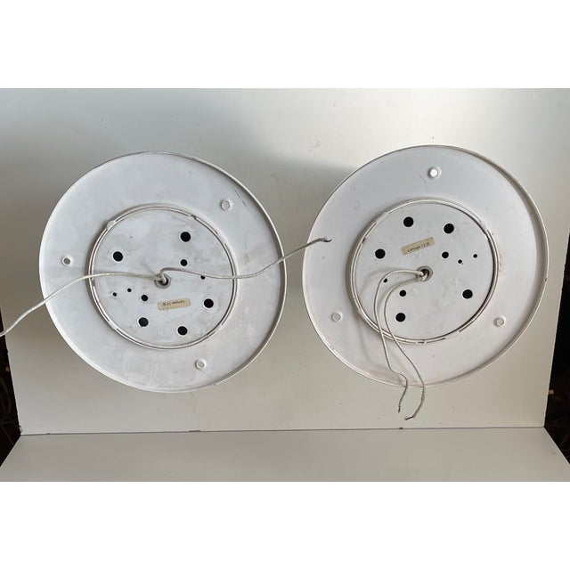 White Minimalist Pipe Flush Mounts by Friis & Moltke for Lampas, 1970s, Set of 2 For Sale - Image 9 of 10
