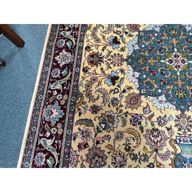 Yellow 6ft X 8ft 10in Turkish Oriental Pale Yellow Area Rug For Sale - Image 8 of 12