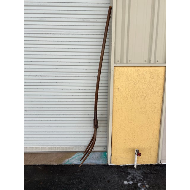 Farmhouse Large 19th Century Farmhouse Wooden Pitch Fork For Sale - Image 3 of 12