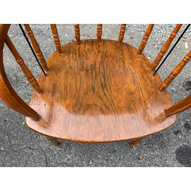 Early 20th Century Early 20th Century Pair of Heywood Brothers & Wakefield Co. — Philadelphia, Pa Barrel Oak Armchairs For Sale - Image 5 of 16