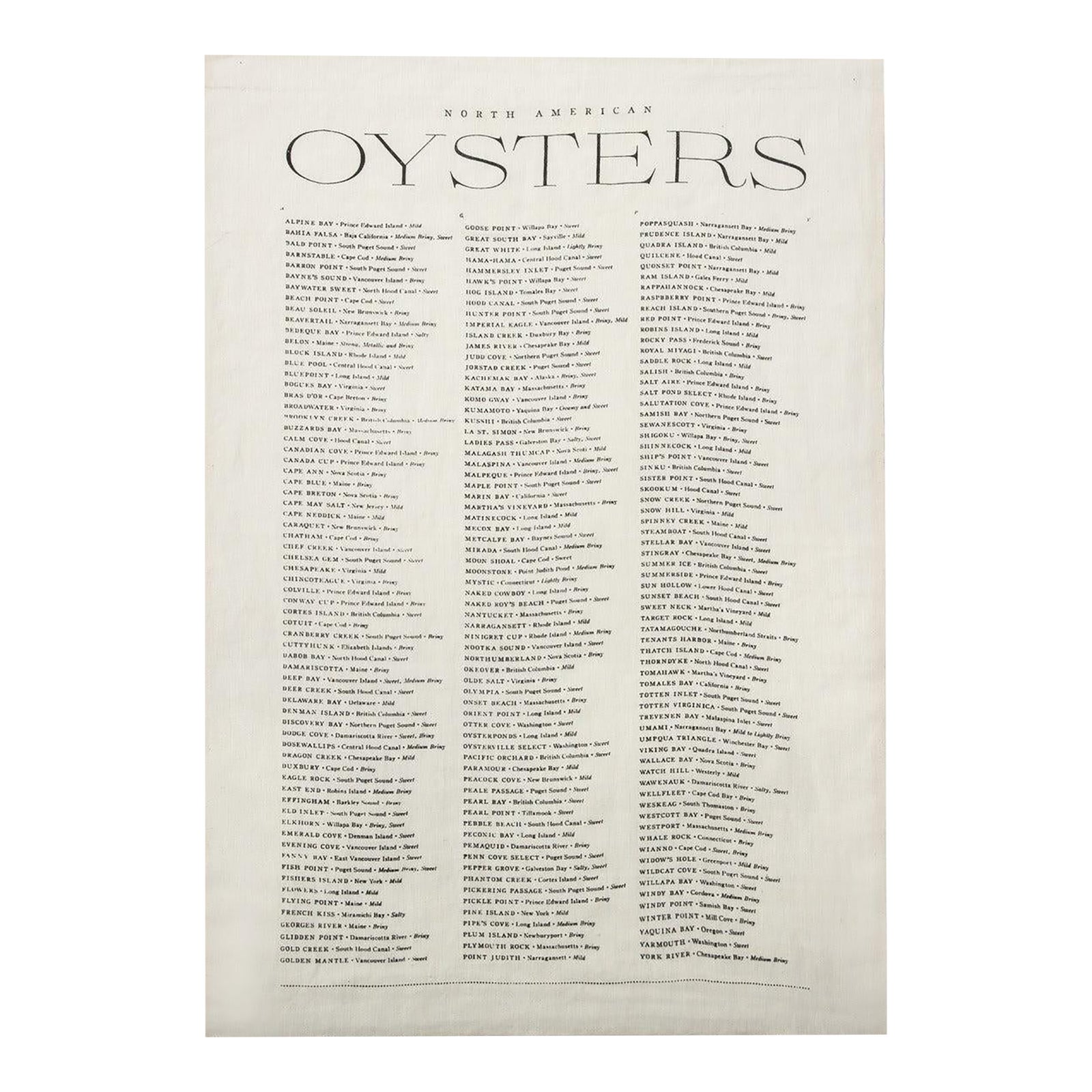 North American Oysters Pure Linen Tea Towel Chairish