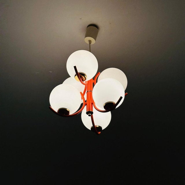 Mid-Century Atomic Sputnik Chandelier from Kaiser, 1970s For Sale - Image 4 of 11