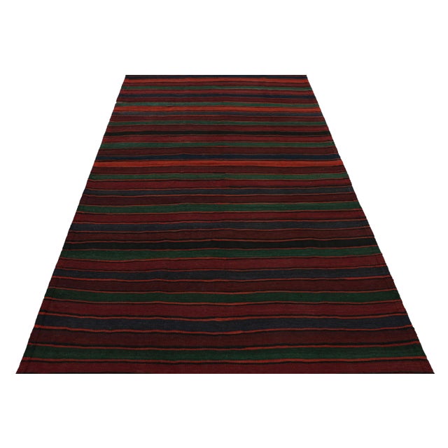 Tribal 1950s Vintage Afghani Tribal Kilim Rug in Burgundy For Sale - Image 3 of 7
