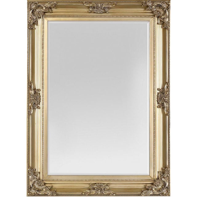 Beaumont Champagne Gold Solid Wood Frame Wall Mirror Chairish