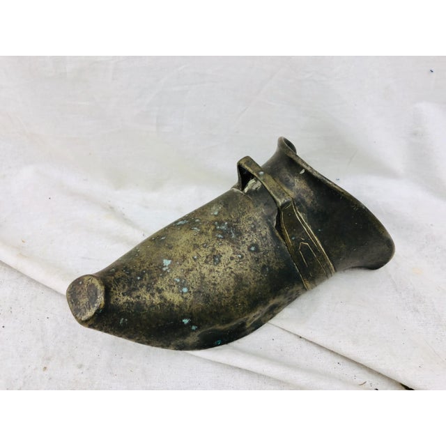 Metal Antique Brass Slipper For Sale - Image 7 of 7