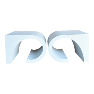 Mid-Century Modern Pierre Cardin Inspired Side Tables, Lacquered Fiber-Cloth For Sale