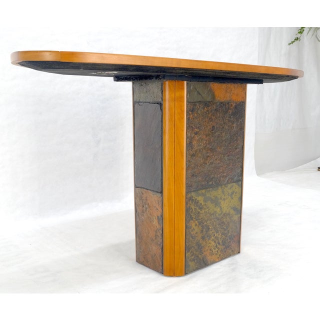 Tangerine Boomerang Shape Slate Tile Top & Base Mid Century Modern Studio Coffee Table For Sale - Image 8 of 16