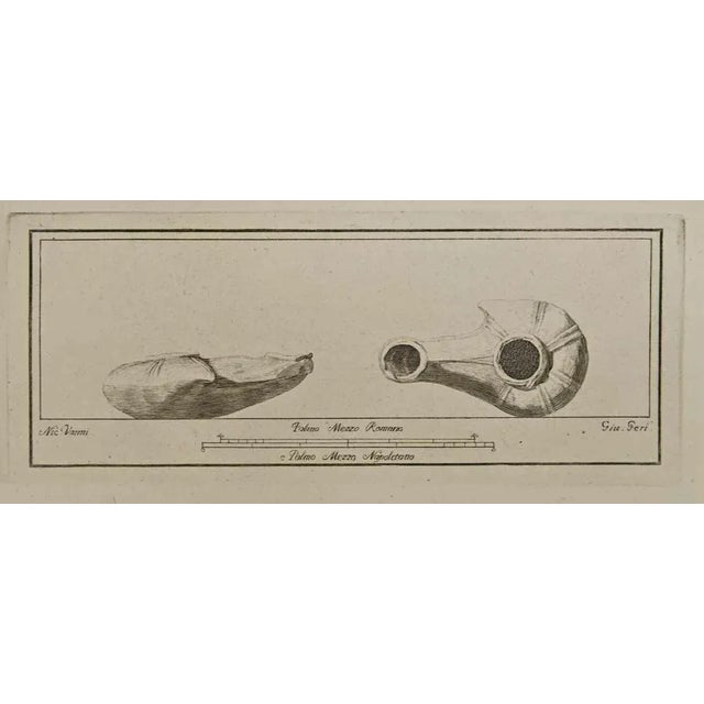 Ancient Roman Still Life from the series "Antiquities of Herculaneum", is an etching on paper realized by Giuseppe Geri...