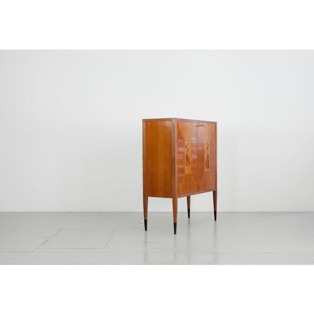 Bar Cabinet with Wood Inlays, Italy, 1950s For Sale - Image 3 of 18